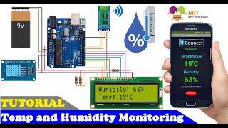 how to make Wireless Temperature and Humidity Monitoring System using Bluetooth | mit app inventor