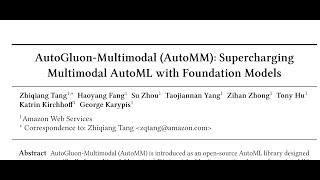 AutoGluon-Multimodal (AutoMM): Supercharging Multimodal AutoML with Foundation Models