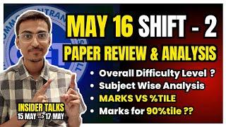 MHT-CET 16 May Shift 2 | Paper Review  Moderate to Difficult  90%tile ?? MHT CET 2024 Analysis