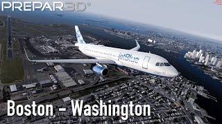 Prepar3D v4.3 | Boston - Washington | Aerosoft A320 Professional