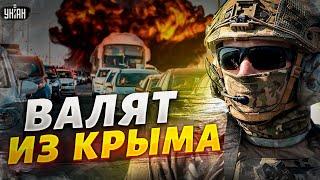 Срочная эвакуация. Толпы русских в панике валят из Крыма, на мосту пробки