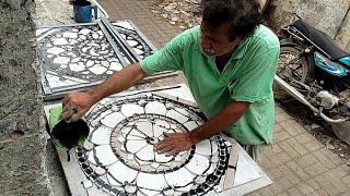 Interesting work || floor tiles design || Best flooring interior