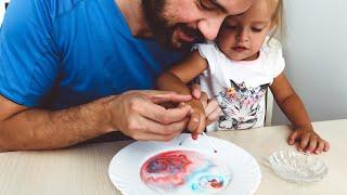 РИСОВАНИЕ НА СЛИВКАХ | Milk Food Coloring And Dish Soap - Science Experiment