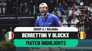 Matteo Berrettini v Alexander Blockx Highlights | Italy v Belgium Davis Cup 2024 Finals Group Stage