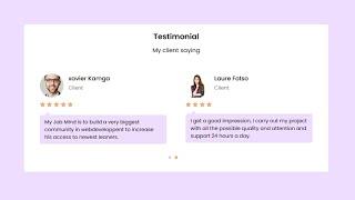 Testimonial Section Design | Website Testimonial | Responsive Testimonial Slider HTML CSS JavaScript