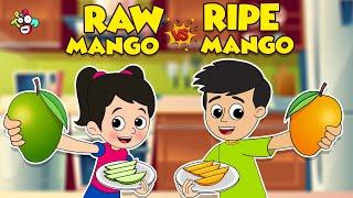 Raw VS Ripe Mango | Mango Challenge | Animated Stories | English Cartoon | PunToon Kids