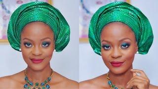 Nigerian Gele With Pleats + Party Makeup | Omobola Missglam