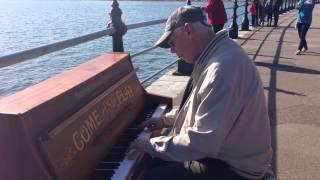 Piano For A Day - Amazing gentleman playing 'Mess Around' by Ray Charles by Torquay Harbour