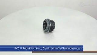 PVC U Reduktion kurz, Gewindemuffe/Gewindestutzen