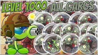 Plants vs Zombies 2 Epic Hack - All Gargantuars in Hamster Brawl vs Peashooter Level 1000