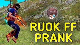 RUOK FF PRANK IN V BADGE ID!!! || SOLO VS SQUAD || THE HACKER IS BACK ONLY RED NUMBERS GAMEPLAY