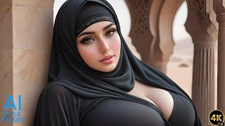 4K AI Art Lookbook Video of Arabian AI Girl ｜ Chic Hijab Wife, Abaya Outfit Inspirations