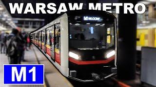  Warsaw Metro - All the Stations - Line M1 - From KABATY to MŁOCINY (2023) (4K)