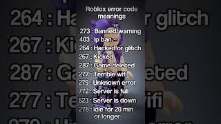 Roblox Error Code Meanings || Roblox Edit