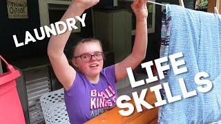 Life skills for special needs students - laundry and bed making