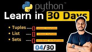 Python for Data Engineers & Data Analysts - Day 4 | List, Tuples, Sets + Resume 1 Projects Tutorials