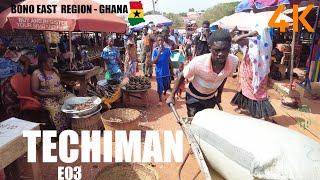 Techiman Walk Tour E03 Yam and Maize Market in the Bono East Region of Ghana 4K