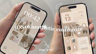 *iOS16 aesthetic customization! Beige theme | widgets, change icons tutorial