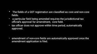 GST registration amendment kaise करें core  field or non core field