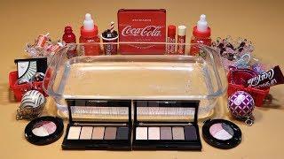 Theme Series #16 "Cocacola" Mixing Makeup And glitter Into Clear Slime! "Cocacola Silme"