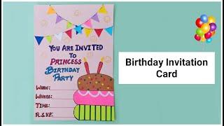 Birthday Invitation Card | Invitation Card for Birthday | Easy Birthday Invitation Card