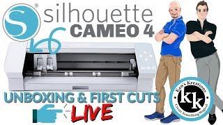 SILHOUETTE CAMEO 4 - LIVE UNBOXING & FIRST CUTS
