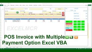 Sales POS Invoice with Multiple Payment Option Excel VBA