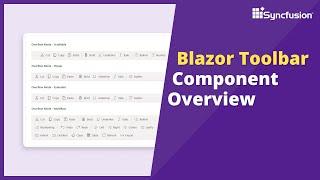 Get to Know Blazor Toolbar: A Feature Overview