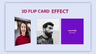 Responsive 3D flip card hover effect | HTML & CSS