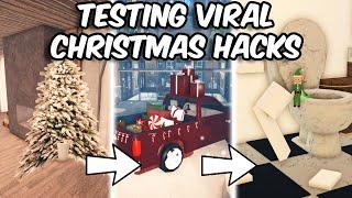 TESTING VIRAL TIKTOK CHRISTMAS BUILD HACKS in BLOXBURG