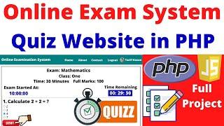 Online Examination System Project in PHP JavaScript | PHP Project | Online Quiz App System using PHP