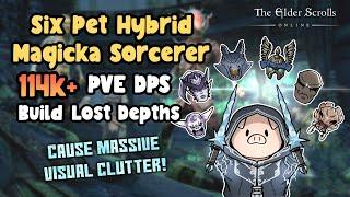 ESO Off Meta Six Pet Hybrid Magicka Sorcerer (MagSorc) 114k+ PVE DPS Lost Depths DLC Build