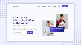 How to Create an Education Website Landing Page Using HTML and CSS | Responsive Website Design