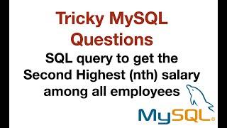 Write SQL query to get the second highest salary among all employees||Tricky SQL Questions