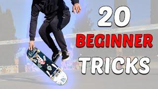 Learn 20 Easy Skateboard Tricks ( NO OLLIE Required )