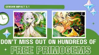 "Don't Miss Out! Hundreds of Free Primogems in Genshin Impact 5.1 – Act Now!" #genshinimpact