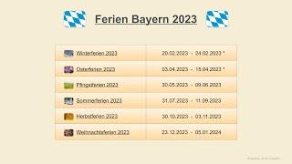 Ferien Bayern 2023