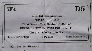 D.el.ed F4 November 2021 question paper #deled #lesson #lessonplan #questionpaper#examination#paper