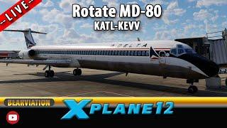 BearLIVE! | Rotate MD80 | X-Plane 12 | Atlanta (KATL) to Evansville, IN (KEVV)