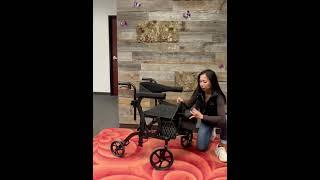 NOVA Gemini Hybrid 2 in 1 Transport Chair Rollator #seniortravellers #rollator #wheelchair