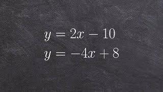 Solve a system of equations by substitution when both y variables are isolated