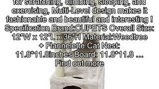 CUPETS Cat Tree Beige Flannelette Cat Climber Play House Condo Furniture with Scratching Post, Acti