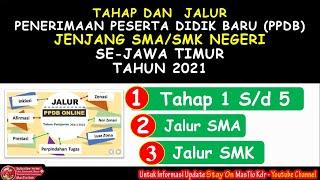 Tahap & Jalur Pada PPDB SMA/SMK Negeri Se-Jatim Tahun 2021