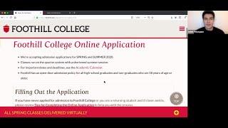 Foothill College Application Tutorial