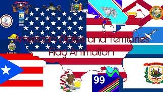 American States and Territories Flag Animation