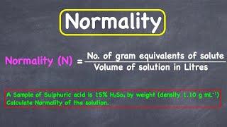 Normality Calculation - Chemistry