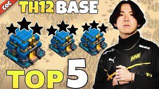 NEW!! BEST TOP 5 TH12 WAR BASE |TH12  ANTI 1 STAR WAR BASE  | TH12 CWL BASE LINK | TH12 COC