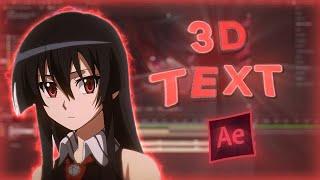 3d Text - After Effects AMV Tutorial