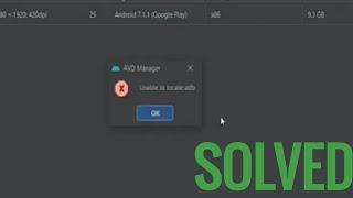Unable to locate adb in Android studio and flutter solved | Android studio AVD manager error