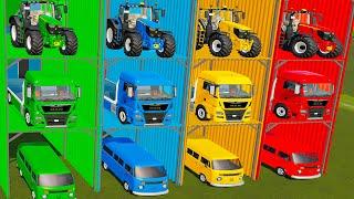 Garage Of Colors ! John Deere 6R Tractors Transport from Multi Storey Car Park! ! FS22
